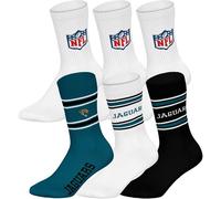 Kurzsocken NFL "Socken NFL 6Pack Crew Socks 6er Pack", Herren, Gr. 39-42, bunt (jacksonville jaguars, weiß), Obermaterial: 58% Baumwolle CO. 39% Polyester PES. 3% Elasthan EL., Socken (24499163-39) ja