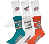 NFL Unisex Socken, 6er Pack - NFL Teams, 6Pack Crew Socks, Football, Logo, Baumwollmischung 43-46 Weiß