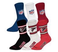 NFL Unisex Socken, 6er Pack - NFL Teams, 6Pack Crew Socks, Football, Logo, Baumwollmischung Atlanta Falcons/Mix 39-42
