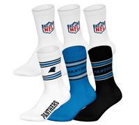 Kurzsocken NFL "Socken NFL 6Pack Crew Socks 6er Pack", Herren, Gr. 39-42, bunt (carolina panthers, weiß), Obermaterial: 58% Baumwolle CO. 39% Polyester PES. 3% Elasthan EL., Socken (10814711-39) carol