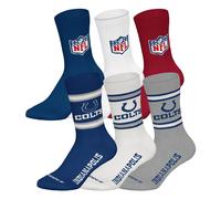NFL Unisex Socken, 6er Pack - NFL Teams, 6Pack Crew Socks, Football, Logo, Baumwollmischung Indianapolis Colts/Mix 43-46