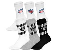 NFL Unisex Socken, 6er Pack - NFL Teams, 6Pack Crew Socks, Football, Logo, Baumwollmischung Las Vegas Raiders/Weiß 39-42