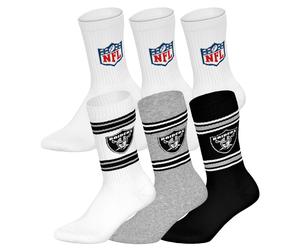 NFL Unisex Socken, 6er Pack - NFL Teams, 6Pack Crew Socks, Football, Logo, Baumwollmischung Las Vegas Raiders/Weiß 39-42