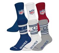 NFL Unisex Socken, 6er Pack Teams, 6Pack Crew Socks, Football, Logo, Baumwollmischung Indianapolis Colts/Mix 39-42