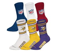 NFL Unisex Socken, 6er Pack Teams, 6Pack Crew Socks, Football, Logo, Baumwollmischung Minnesota Vikings 2/Mix 39-42