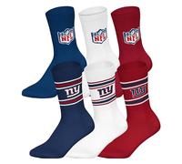 NFL Unisex Socken, 6er Pack Teams, 6Pack Crew Socks, Football, Logo, Baumwollmischung New York Giants/Mix 39-42