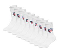 NFL Unisex Socken, 9er Pack - NFL Shield 9Pack Crew Socks, Logo, Baumwollmischung Weiß / 43-46 43-46 Weiß