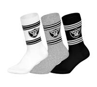 NFL Socken Las Vegas Raiders 3er Pack Crew Logo Baumwollmischung WHT/MGR/BLK 39-42