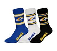 Kurzsocken NFL "Socken NFL 3Pack Crew Socks 3er Pack", Damen, Gr. 43-46, bunt (la rams), Obermaterial: 58% Baumwolle CO. 39% Polyester PES. 3% Elasthan EL., Socken (31304620-43) la rams