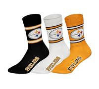NFL Unisex Socken, 3er Pack - NFL Teams, 3Pack Crew Socks, Football, Logo, Baumwollmischung Pittsburgh Steelers 43-46