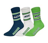 NFL Seattle Seahawks 3-teilige Rundhalssocken - NNY/WHT/GRN - 39/42