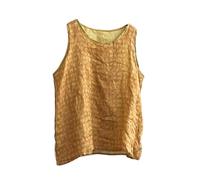 NFYM Damen Sommer Tank Top Gedruckt Strand Urlaub T-Shirt Bluse Ärmelloses Shirt, gelb, Einheitsgröße