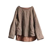 NFYM Gesteppter Damen-Pullover, leichte Jacke, hoher niedriger unregelmäßiger Saum, kurzer Herbst-Wintermantel, GRAU, Einheitsgröße