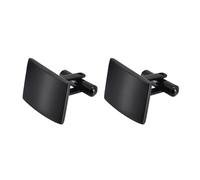NH11213242 2er Set Manschettenknöpfe Herren Edelstahl Silber od. Schwarz rechteckig elegant Business Hochzeit Hemd Accessoire klassisch modern rostfrei hypoallergen pflegeleicht (Schwarz)