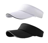 NHTJTHE 2pcs Visor Cap, Atmungsaktiv und Schweißabsorbierend Sommerkappe Kappe mit Sonnenvisier, Unisex Verstellbar, Mode Schirmmütze Herren und Damen（1 schwarz + 1 weiß）