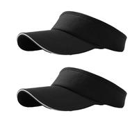 NHTJTHE 2pcs Visor Cap, Atmungsaktiv und Schweißabsorbierend Sommerkappe Kappe mit Sonnenvisier, Unisex Verstellbar, Mode Schirmmütze Herren und Damen（1 schwarz + 1 weiß）