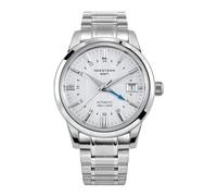NIADI Modische Edelstahl NH34 Automatik-Herren-GMT-Uhr, gewölbtes Saphirglas, 10 atm, wasserdicht, klassische Armbanduhr, V 4, Classic
