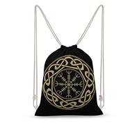NIBABAEU Rucksack mit Kordelzug, Helm, Awe Terror, isländische Wikinger, große Kapazität, Rucksack, wasserabweisend, Canvas, Sport, Yoga, Turnbeutel für Jungen, Mädchen, Frauen