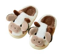 NIBESSER Cow Slippers Unisex Flauschig Damen Herren Plüsch Tiere Pantoffeln Kuh Hausschuhe Niedliche Cartoon Hauspantoffeln Winter Kuschelige Warme Schuhe Indoor Mädchen Frauen