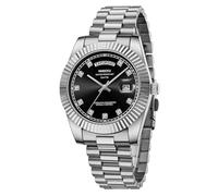 NIBOSI Herrenuhr Armbanduhr Herren Analoge Quarzuhr Edelstahl Uhren für Herren Männer wasserdichte Business Casual Klassiker Watch mit Tag und Datumsanzeige-Silber Schwarz