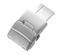 NIBOTT 18mm 20mm 22mm 24mm 304L Edelstahl Push Button Diver Verschluss Uhrenarmband Soild Cast Schnalle Fit for Seiko Fit for Citizen Uhrenschnalle(Silver,22mm)