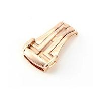 NIBOTT Edelstahl-Schnalle, passend for Omega-Armband aus Leder/Gummi, Metall-Faltschließe, Faltschließe, 16 mm, 18 mm, 20 mm, Zubehör, Werkzeuge(RoseGold,20mm)