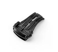 NIBOTT Edelstahl-Schnalle, passend for Omega-Armband aus Leder/Gummi, Metall-Faltschließe, Faltschließe, 16 mm, 18 mm, 20 mm, Zubehör, Werkzeuge(Black,18mm)
