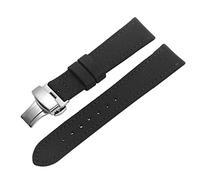 Nice Pies Premium Canvas Nylon Genuine Leather Strap Bracelet Double Press Butterfly Buckle Watch Band for Men's Sports Military Accessories 18/20/22/24mm