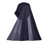 NICEYST Chiffon, sofortiger Hijab für Frauen, muslimische Unterschal, Schlauchmütze mit Schleier, modisch, Islam, einfarbig, Kopftuch, Turban, Marineblau, Einheitsgröße