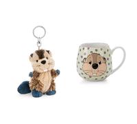 NICI 2-er Bundle Schlüsselanhänger Biber Harry Woodsnacker 10cm & Tasse 400ml
