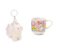 NICI 2-er Bundle Schlüsselanhänger Einhorn Creamy Pink 10cm & Tasse 420ml