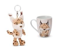 NICI 2-er Bundle Schlüsselanhänger Luchs Lyka 10cm & Tasse 310ml
