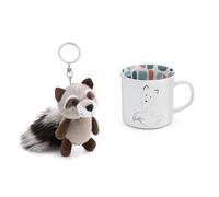 NICI 2-er Bundle Schlüsselanhänger Waschbär Lenno 10 cm & Tasse 400ml