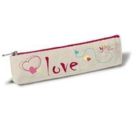 Nici 38594 - Mäppchen Love Plüsch flach, 19.5 x 5 cm, Federmäppchen
