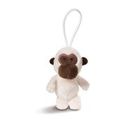 Nici 43612 Anhänger Gibbon mit elastischer Schlaufe, 8 cm, weiß/braun