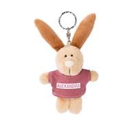 NICI 44602 Schlüsselanhänger Hase mit T-Shirt Alexandra 10cm, Beige