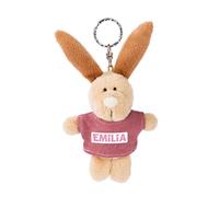 NICI 44614 Schlüsselanhänger Hase mit T-Shirt Emilia 10cm, beige