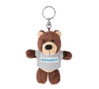 NICI 44666 Schlüsselanhänger Bär mit T-Shirt Alexander 10cm, Braun