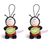 NICI 44861 Anhänger Marienkäfer mit Spruch Schutzengel 8cm mit Loop, rot/schwarz (Packung mit 2)