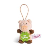 NICI 44864 Anhänger Schwein mit Spruch Viel Erfolg 8cm mit Loop, rosa/braun