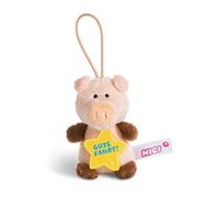 NICI 44870 Anhänger Schwein mit Spruch Gute Fahrt 8cm mit Loop