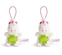NICI 44985 Anhänger Einhorn Theodor mit Spruch GLÜCKSEINHORN 8cm mit Loop, weiß/pink (Packung mit 2)