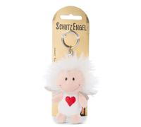 Nici 46121 Schlüsselanhänger Schutzengel weiß mit Herz 7cm Plüsch
