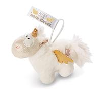 NICI 46365 Anhänger Einhorn Angelia 11cm mit Loop Du bist Mein Engel, weiß/Gold