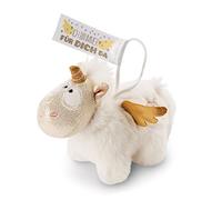 NICI 46367 Anhänger Einhorn-Engel Angelia 11cm mit Loop Ich Bin Immer für Dich da, weiß/Gold