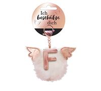 NICI 46975 Taschenanhänger Schutzbommel Buchstabe F, WEIß/Gold