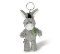 NICI Schlüsselanhänger Esel 47868 – mit gesticktem Kleeblatt, 10 cm, Grau