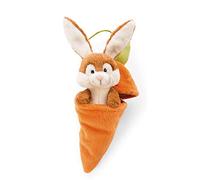 NICI 48089 Anhänger Plüschhase mit Karotte 15cm, Häschenanhänger in Plüschkarotte, Geschenkidee fürs Osternest, Orange