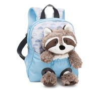 NICI 49844 Rucksack mit Plüschtier 21 x 26 cm Waschbär 25cm hellblau