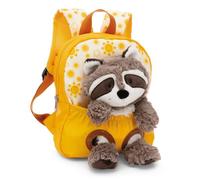 NICI 49846 Rucksack mit Plüschtier 21 x 26 cm Waschbär 25 cm gelb